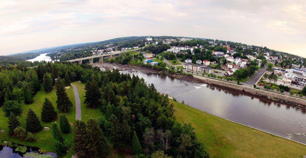 Vue aérienne de Chicoutimi